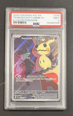 PSA 9 Team Rockets Mimikyu 238 Illustration Rare Ascended Heroes Pokemon 2026 - Image 1