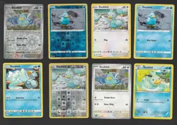 Ducklett Pokemon Card Collection Set of 8 English Cards Reverse Holo Cute Water - Image 1