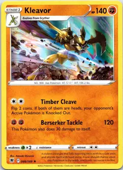 Kleavor 086/189 Holo Rare Astral Radiance Pokemon Holo LP - Image 1
