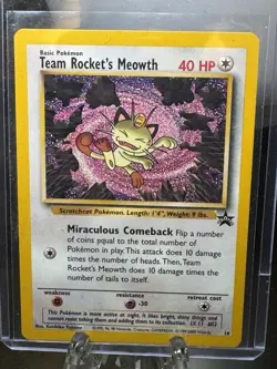 Pokemon Team Rocket's Meowth 18 Black Star Promo Vintage NM - Image 1