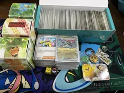 Pokemon Trading Cards Bulk Lot 1000+ Cards with Decks Sleeves and Cases - Image 1