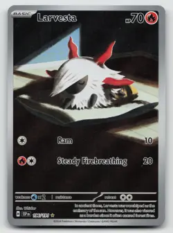 Pokemon Larvesta - Illustration Rare SV08: Surging Sparks 196/191 NM - Image 1
