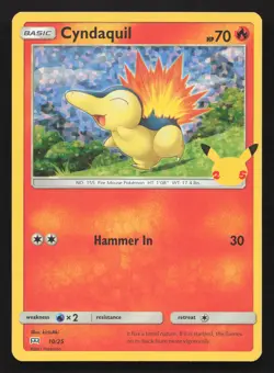 Pokemon Cyndaquil - 10/25 Promo McDonald's 25th Anniversary Promos 010/025 NM - Image 1