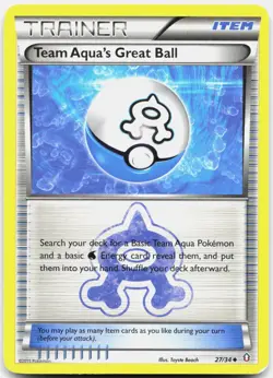 Team Aqua's Great Ball 27/34 Uncommon Double Crisis Pokemon Lightly Played - Image 1