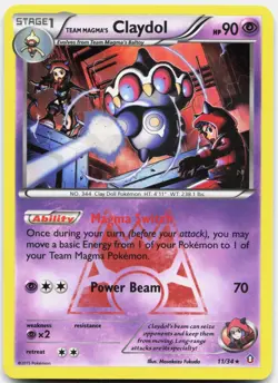 Team Magma's Claydol 11/34 Holo Rare Double Crisis Pokemon Moderately Played - Image 1