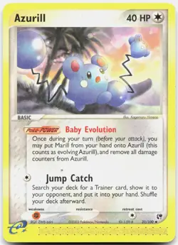 Azurill 31/100 Uncommon Sandstorm Pokemon Moderately Played - Image 1