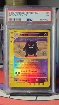 Pokemon GENGAR 13/165 Reverse Holo (2002 Expedition) PSA 7 - Image 1
