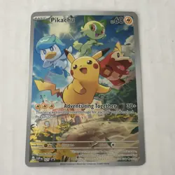 Pokemon Pikachu 027 Adventuring Together Promo Holo Full Art Sv Scarlet Violet - Image 1