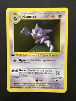 Pokemon Card - Haunter Base Set Shadowless 29/102 1st Edition Uncommon - Image 1