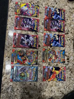 Pokemon TCG Mega Evolution Sealed Booster Pack Lot (9) English 10 Cards Lucario - Image 1
