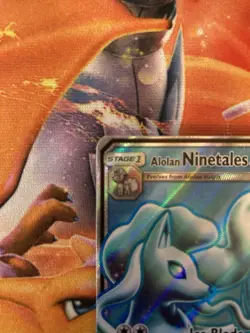 Pokemon Alolan Ninetales GX TCG Full Art Holo Card 132/145 Sm-Guardians Rising - Image 3