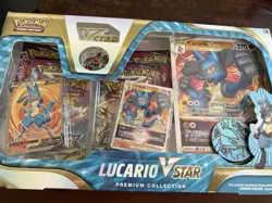NEW Sealed Pokemon Lucario Vstar Premium Collection Box Coin Pin Jumbo Card TCG - Image 1