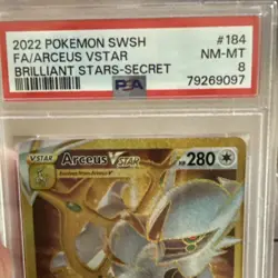 Pokemon Arceus VSTAR 184/172 Brilliant Stars Secret Rare Holo PSA 8 English Card - Image 4