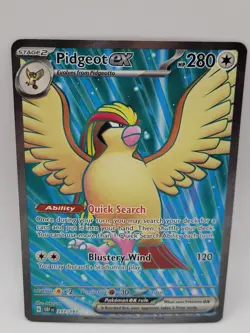 Pidgeot ex 217/197 Full Art Ultra Rare Obsidian Flames OBF Pokemon Card NM - Image 1