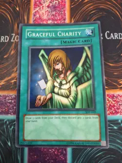 Yugioh Graceful Charity SDP-040 Super Rare Unlimited Moderately Played - Image 1