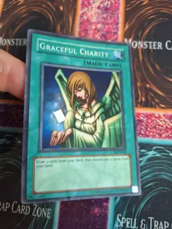 Yugioh Graceful Charity SDP-040 Super Rare Unlimited Moderately Played - Image 2