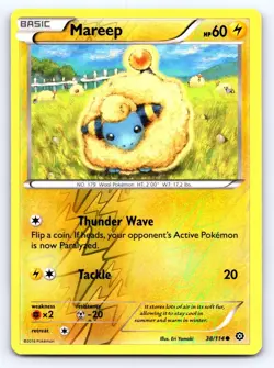 Mareep 38/114 Common Steam Siege Pokemon Reverse Holo Lightly Played - Image 1