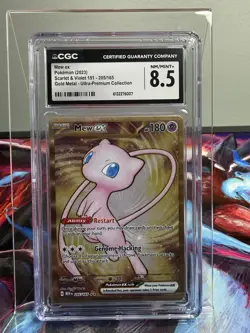 Pokemon TCG Mew EX (Gold Metal) 205/165 Scarlet & Violet 151 UPC CGC 8.5 - Image 1