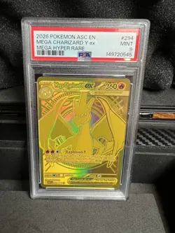 Pokemon Mega Charizard Y ex 294/217 Ascended Heroes Mega Hyper Rare Holo PSA 9 - Image 1