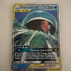 Pokemon Magikarp & Wailord GX TAG TEAM Holo Card SM166 HP 300 - Image 1