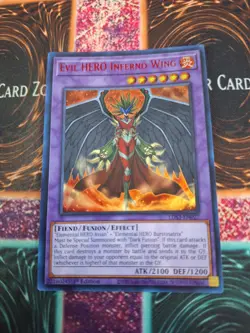 Yugioh Evil HERO Inferno Wing LDS3-EN027 Red Ultra Rare 1st Edition Near Mint - Image 1
