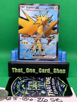 Pokemon TCG Zapdos EX 192/165 Ultra Rare Full Art Holo Scarlet & Violet 151 💎 - Image 1
