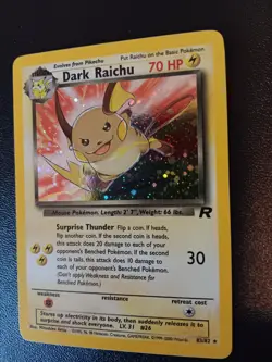 Pokemon Dark Raichu Holo TCG Card 83/82 Secret Rare - Image 1