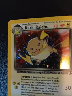 Pokemon Dark Raichu Holo TCG Card 83/82 Secret Rare - Image 2