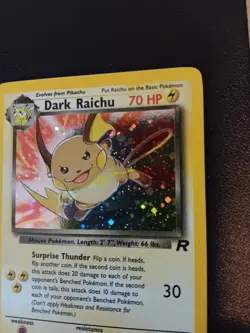 Pokemon Dark Raichu Holo TCG Card 83/82 Secret Rare - Image 3