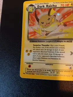 Pokemon Dark Raichu Holo TCG Card 83/82 Secret Rare - Image 4
