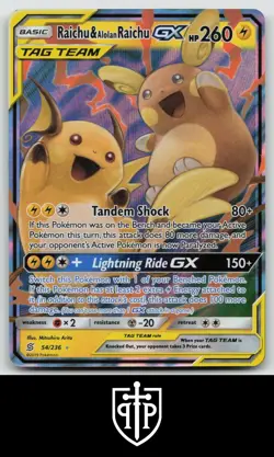 Pokemon - Raichu & Alolan Raichu GX 54/236 Unified Minds - Holo GX Rare - NM - Image 1