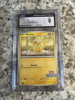 Graded Mint 9 Illustration Contest 2024 Winner Pikachu Pokemon Card - Image 1