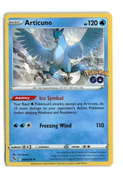 ARTICUNO 024/078 POKEMON GO HOLO RARE POKEMON TCG NM - Image 1