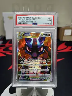 PSA 9 - 2023 Pokemon, SWSH BSP, FA/ Lucario VSTAR, Crown Zenith ETB - Image 1