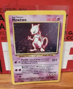 Mewtwo Holo Base Set 10/102 Pokemon TCG 1999 - Image 1