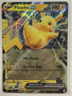 Pokemon TCG S&V Paldea Evolved Pikachu EX #63/193 Double Rare Light Play - Image 1