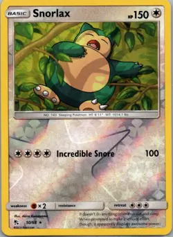 Snorlax 50/68 Rare Hidden Fates Pokemon Reverse Holo Near Mint - Image 1