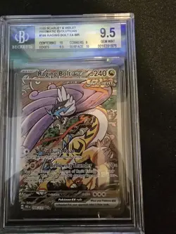 Pokemon TCG Prismatic Evolutions Raging Bolt EX Sir 166/131 BGS 9.5 - Image 1