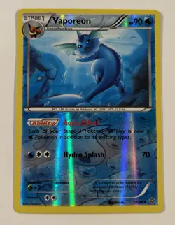 Vaporeon 22/98 Uncommon Ancient Origins Pokemon Reverse Holo LP - Image 1