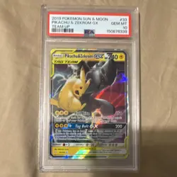 Pokemon Pikachu & Zekrom GX Full Art Holo Ultra Rare Team Up 33/181 PSA 10 - Image 1