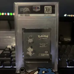 1999 VINTAGE POKEMON Sticker Series 1 Prism Squirtle And Meowth- PSA 7 - Image 2