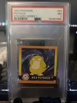 VINTAGE 1999 POKEMON Sticker Series 1 Psyduck- PSA 7 - Image 1