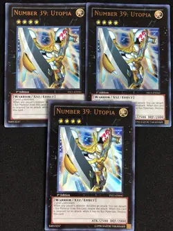 YUGIOH NUMBER 39 UTOPIA YS11-EN041 1ST ULTRA X3 HP/ CREASES - Image 1