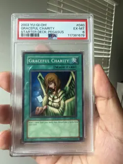 Yugioh PSA 6 EX-MT Graceful Charity SDP-040 Super Rare - Image 1