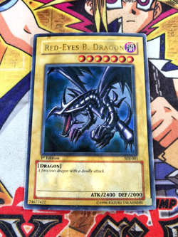 Red-Eyes B. Dragon sdj-001 1st Edition (HP) Ultra Rare Yu-Gi-Oh! - Image 1
