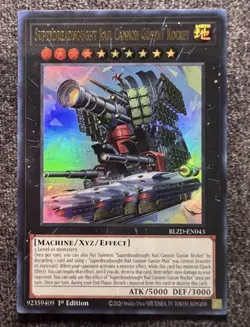 Yugioh! 1x Superdreadnought Rail Cannon Gustav Rocket BLZD-EN043 Ultra Rare NM - Image 1
