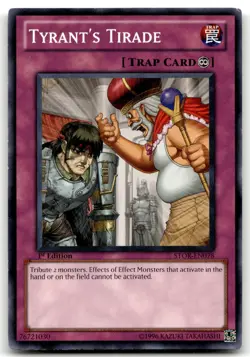 Tyrant's Tirade STOR-EN078 1st Edition Common Yu-Gi-Oh TCG MP - Image 1