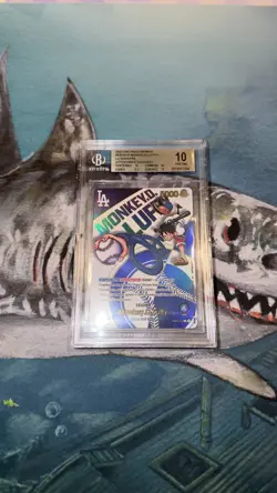 BGS 10 Monkey. D. Luffy EB02-010 Los Angeles Dodgers x ONE PIECE Night English - Image 1