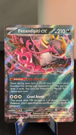 Pokemon TCG Fezandipiti EX 142/217 Ascended Heroes Double Rare NM Card - Image 1