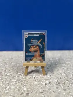 Pokemon Charizard Felt Hat Van Gogh Black Star Promo Fan Art Custom Card - Image 1